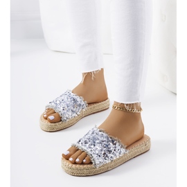 Stříbrné pantofle na platformě Susanna stříbro 1