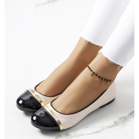 Béžové dámské baleríny Petra béžový černá 1