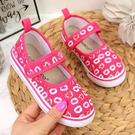 Balerínky pantofle na suchý zip do školky růžové Jr Atletico růžový 1