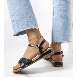 Černé sandály s kubickými zirkony Parade černá 1