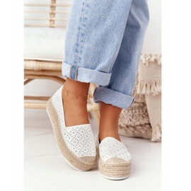 S.Barski Espadrilky na platformě Straw S. Bararski White bílý stříbro 2