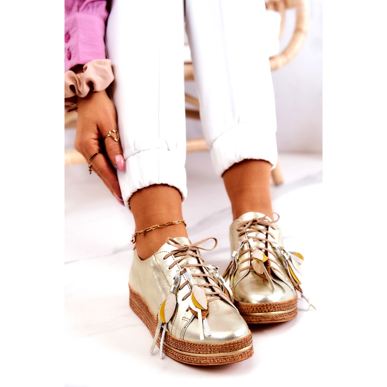 Maciejka 04550-25 Zlaté kožené boty zlatý 5