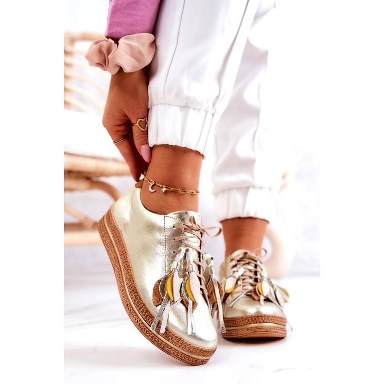 Maciejka 04550-25 Zlaté kožené boty zlatý 2