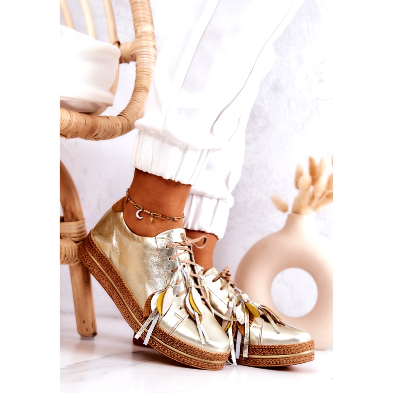 Maciejka 04550-25 Zlaté kožené boty zlatý 1
