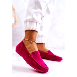 Dámské semišové mokasíny Big Star JJ274656 Fuchsia růžový 2