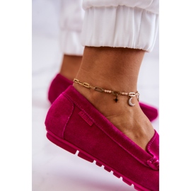 Dámské semišové mokasíny Big Star JJ274656 Fuchsia růžový 3
