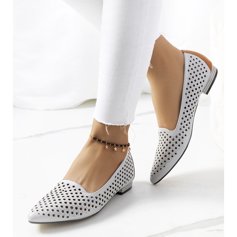 Šedé prolamované baleríny Jarrett šedá 1