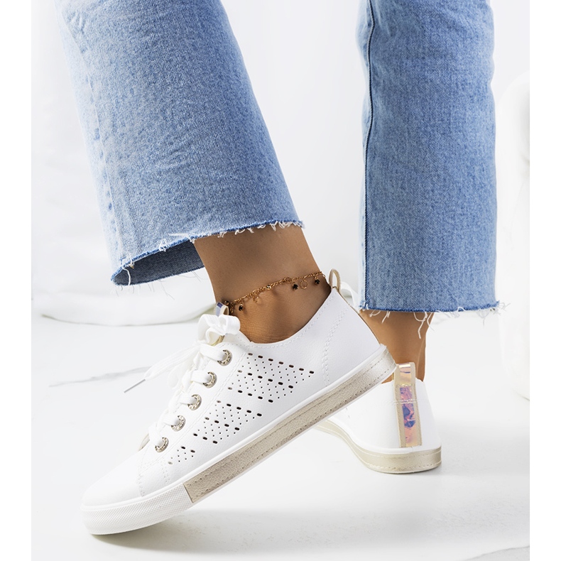 Dámské bílé a zlaté tenisky Tuuri bílý 1