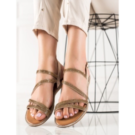 Primavera Zlaté Sandály S kubickými Zirkony zlatý 1