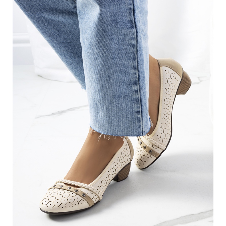 Prolamované lodičky Hernandez béžové béžový 1