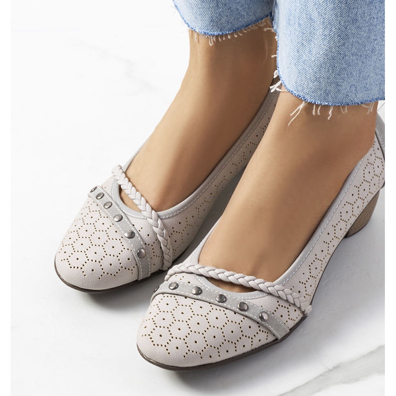 Prolamované lodičky Hernandez šedé šedá 1