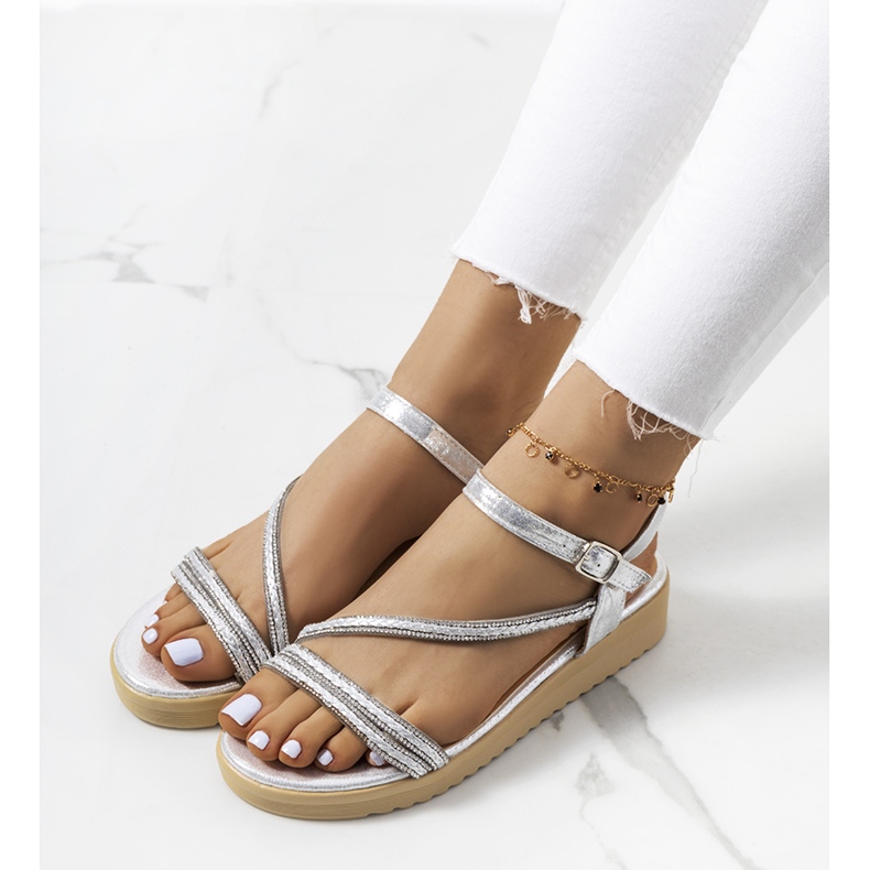Dámské stříbrné sandály Ray stříbrný 1