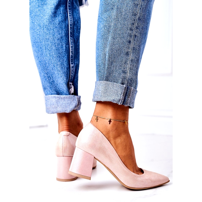 Lewski Shoes Saténové lodičky se zvířecím vzorem boty Lewski 2801 růžové růžový 4