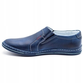 Polbut Pánské kožené boty 334 navy blue modrý 2
