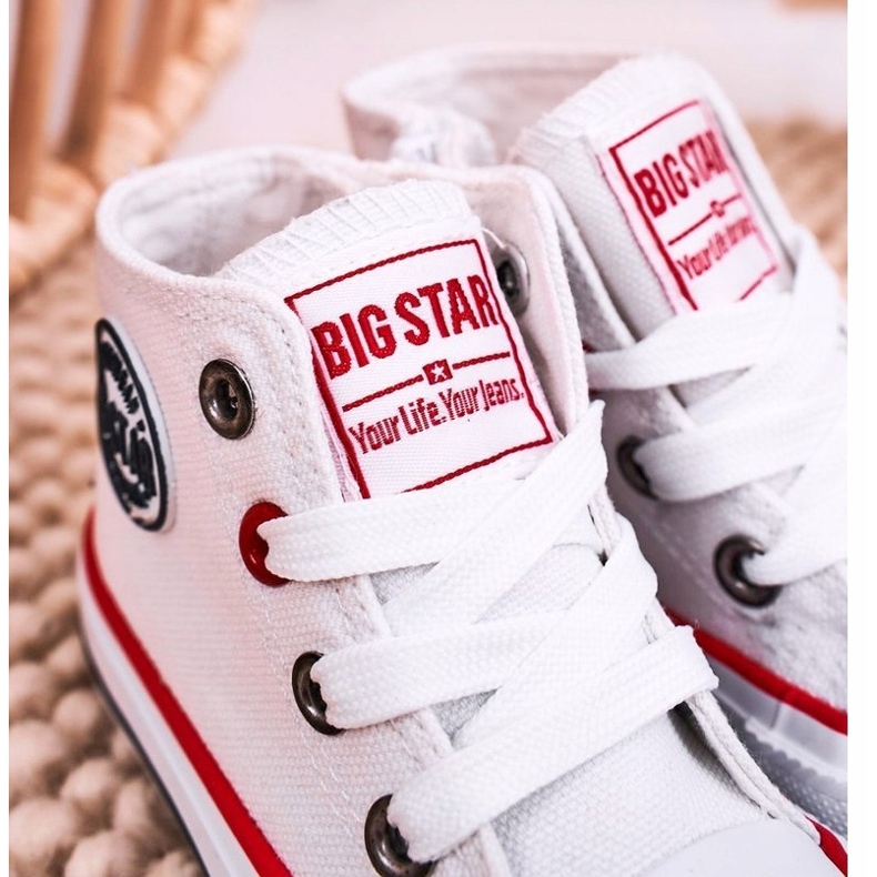 Dětské vysoké tenisky se zipem Big Star HH374187 White bílý 2