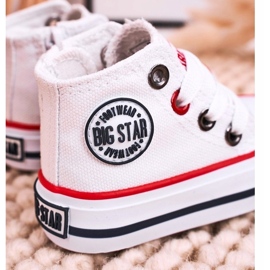 Dětské vysoké tenisky se zipem Big Star HH374187 White bílý 4