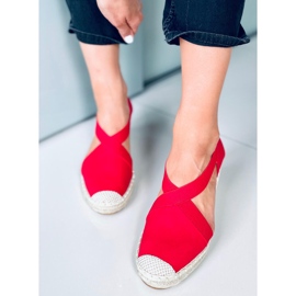 Espadrilky Sandály na klínku Dolor Red červený 1