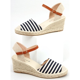 Irma Blue pruhované espadrilky béžový námořnická modř 1