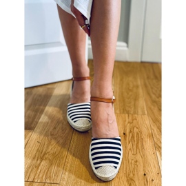 Irma Blue pruhované espadrilky béžový námořnická modř 2