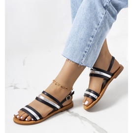 Černé dámské sandály Hibbins černá stříbrný 1