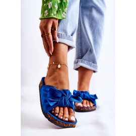 PS1 Tmavě modré pantofle Wendy Cork s podrážkou modrý 1 PS1 Tmavě modré pantofle Wendy Cork s podrážkou modrý 1