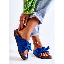 PS1 Tmavě modré pantofle Wendy Cork s podrážkou modrý 2 PS1 Tmavě modré pantofle Wendy Cork s podrážkou modrý 2