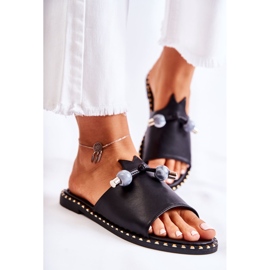 Vinceza Dámské klasické pantofle s poutkem Černá Cassia 1