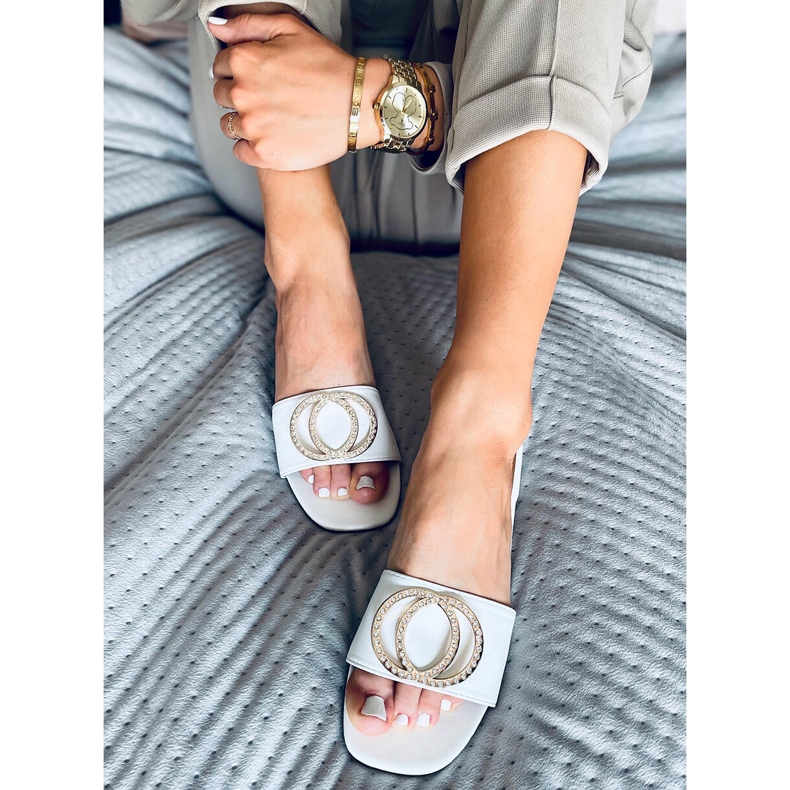 Dámské pantofle Allor White bílý 1