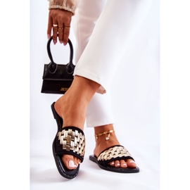 S.Barski Dámské Kožené Pantofle Na Plochém Podpatku černé Hollis černá 2