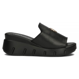 Kožené pantofle Filippo DK3596 / 22 Bk černé černý 3