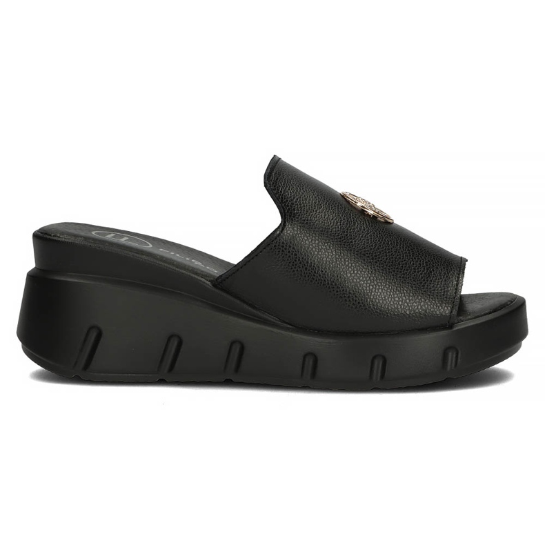 Kožené pantofle Filippo DK3596 / 22 Bk černé černý 3