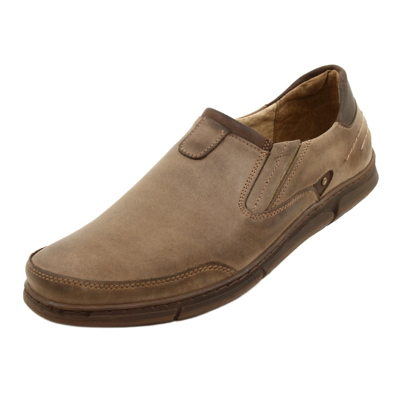 Polbut Pánské slip-on mokasíny boty J51, hnědé hnědý 3