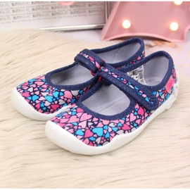 Balerínové pantofle na suchý zip Grant Jr. Befado námořnická modrá 2