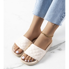 Béžové prošívané pantofle Kate béžový 1