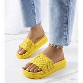 Žluté pantofle na platformě Kapper žluť 1