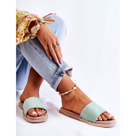 FJ1 Semišové dámské pantofle Sunset Green zelená 2