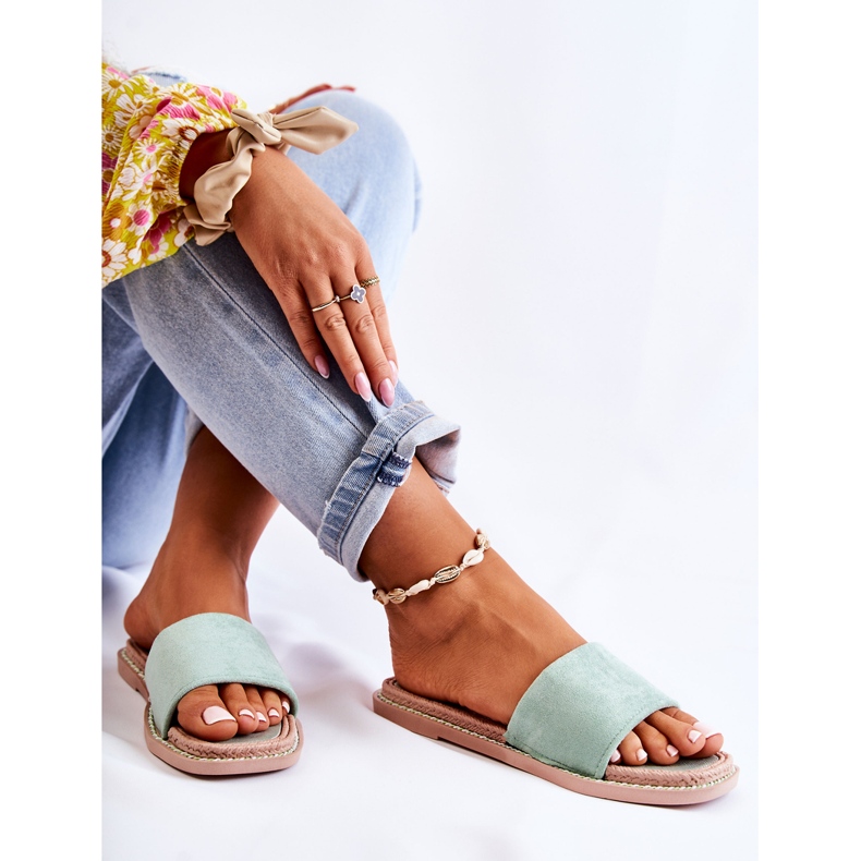 FJ1 Semišové dámské pantofle Sunset Green zelená 2