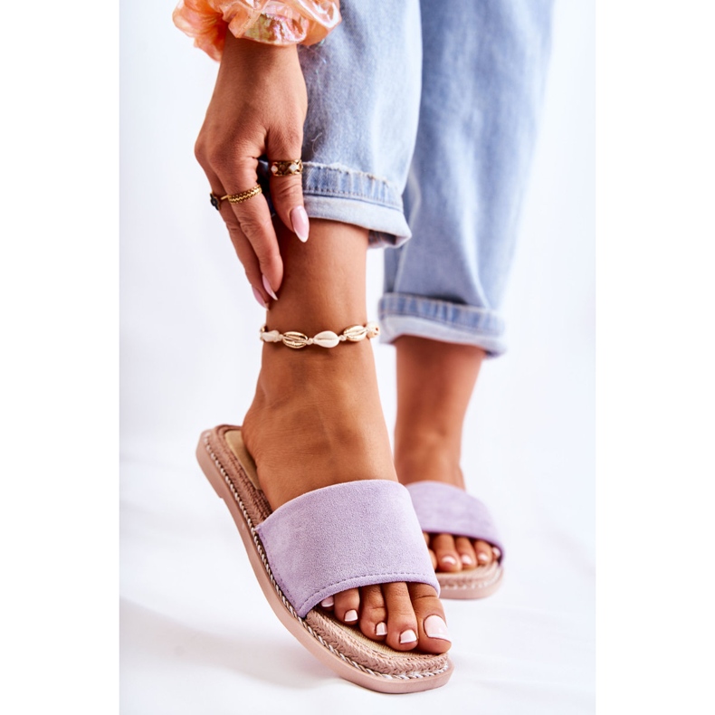 FJ1 Semišové dámské pantofle Sunset Purple fialový 1