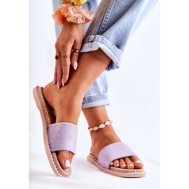 FJ1 Semišové dámské pantofle Sunset Purple fialový 2