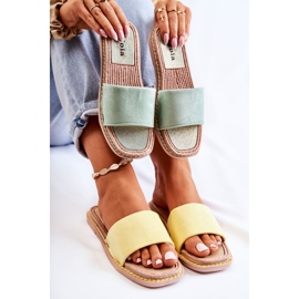 FJ1 Semišové dámské pantofle Sunset Yellow žlutá 2