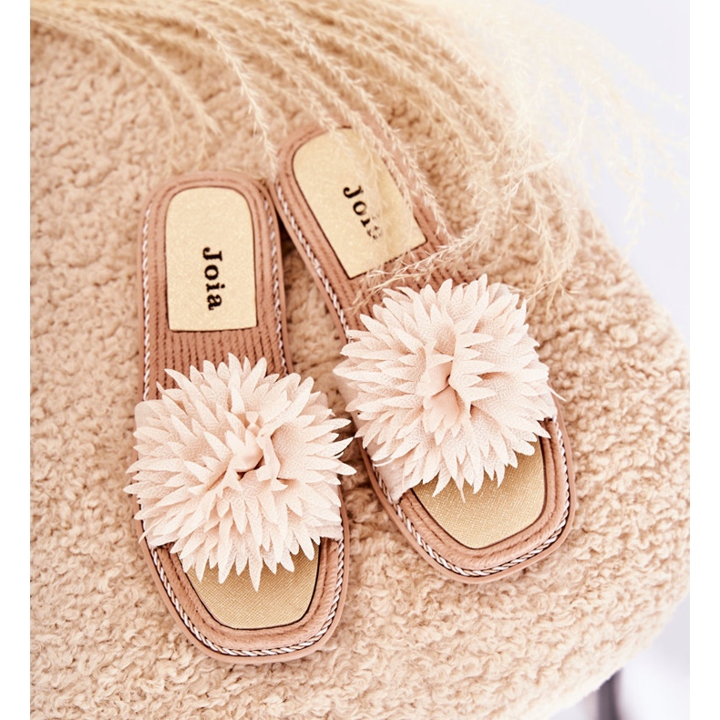 FJ1 Dámské semišové pantofle s béžovým zdobením Giorgia 1