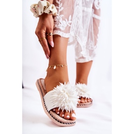 FJ1 Dámské semišové pantofle s bílým zdobením Giorgia 2