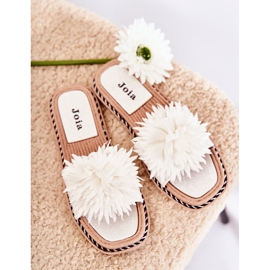 FJ1 Dámské semišové pantofle s bílým zdobením Giorgia 1