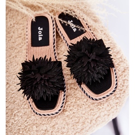 FJ1 Semišové dámské pantofle s černým zdobením Giorgia černá 1