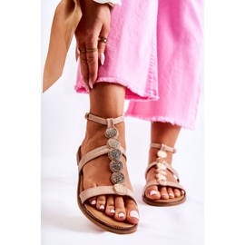 Dámské sandály s ozdobným páskem Béžová Seila béžový 1