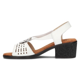 Kožená sandály s otevřenou prací s Filippo DS2308/22 bílá dekorace bílý 3