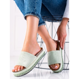 Bestelle Zelené Pantofle Na Platformě zelený 2