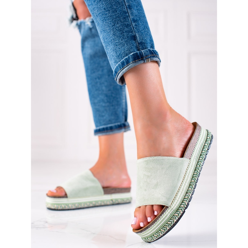 Bestelle Zelené Pantofle Na Platformě zelená 1