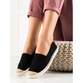 DK Módní černé espadrilky černá 2