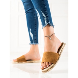 Cm Paris Ležérní béžové pantofle hnědý 2